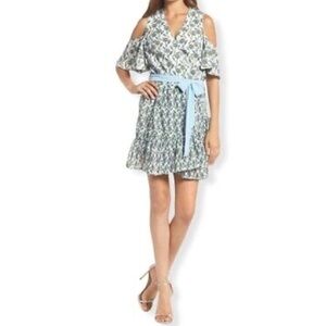 FOXIEDOX Lexie Cold Shoulder Wrap Dress In Lexie Multi Small NWT